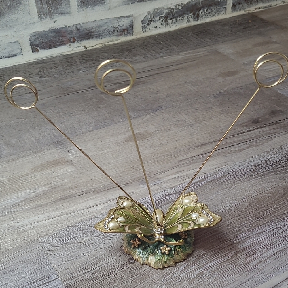 Gold and Green Butterfly Photo Holder